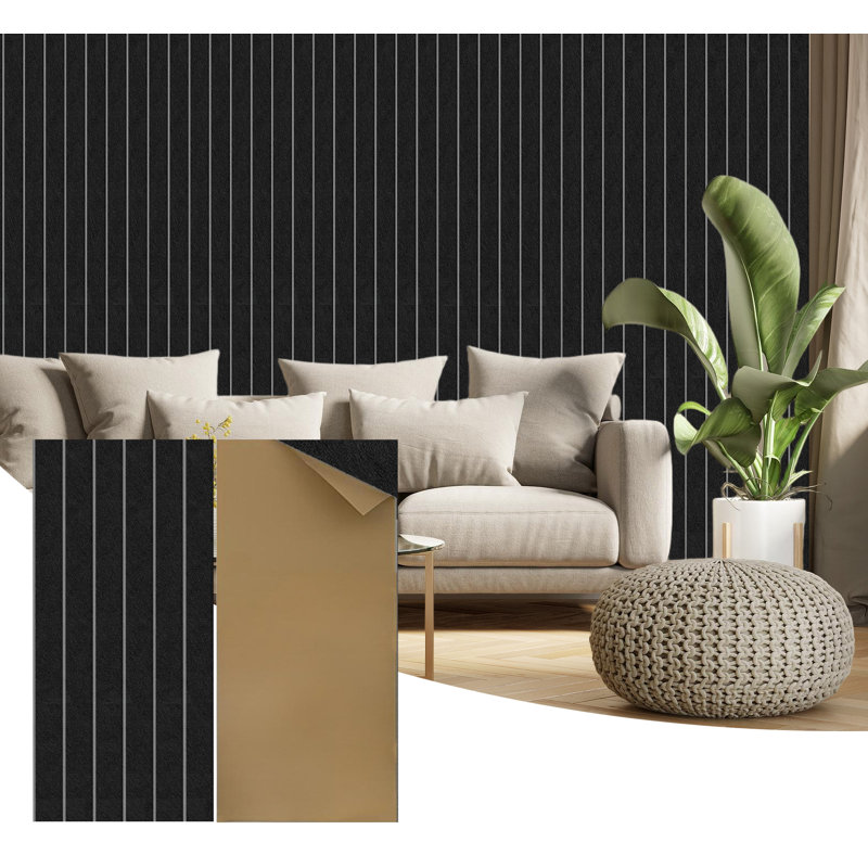 Acoustic Panels 12-Pack Soundproof Wall Panels 24"X12"X0.4" Decorative Sound Panels High Density Sound Dampening Panels 3D Slat Wall Panels for Walls and Ceilings