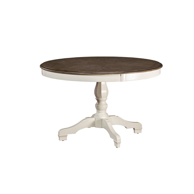 Table de salle à manger en bois massif, Brun / Blanc