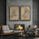 Art mural encadré, rétro, antique, classique pour chambre à coucher - 16 po x 24 po x 2 panneaux