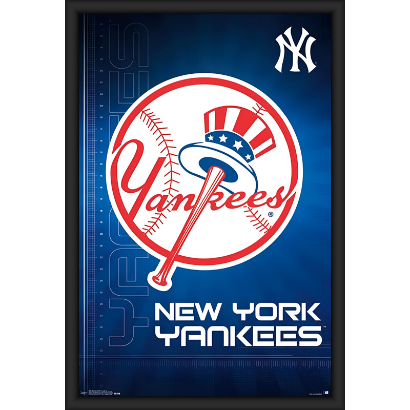 New York Yankee - reproduction d'impression sur papier, H 36,5 po x l 24,75 po x P 1 po, Papier encadré noir