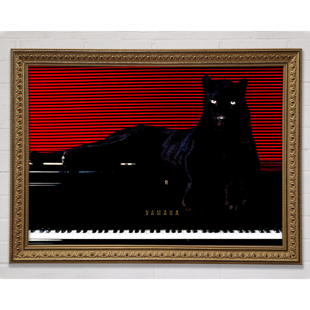 Gold Panther Piano - Einzelner Bilderrahmen Kunstdrucke