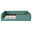 Lit double tapissier en velours vert citrouille-131204989