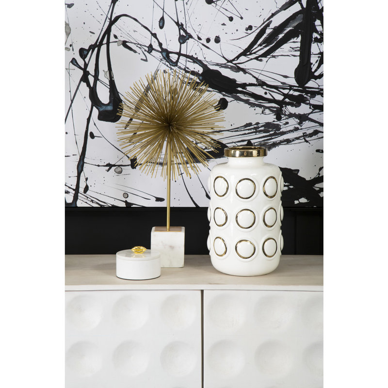 Doretha Cream 28Cm Ceramic Jar, 35" H x 23" W x 23" D