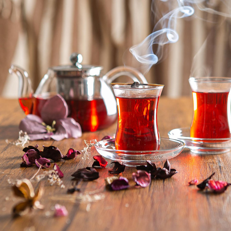 LAV - Klasik Dimpled Glass Tea Cup Saucers - 10cm