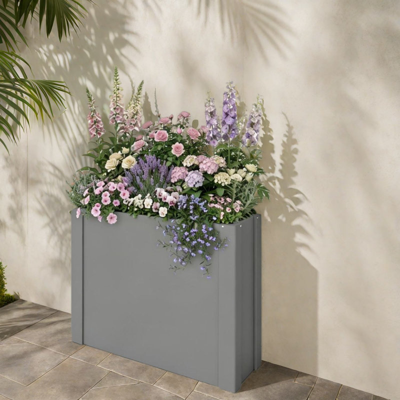 Jardinières en acier durable, conception surélevée moderne pour espaces extérieurs