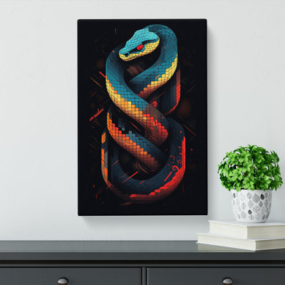 Snake Geometric No.2 - Wrapped Canvas Print