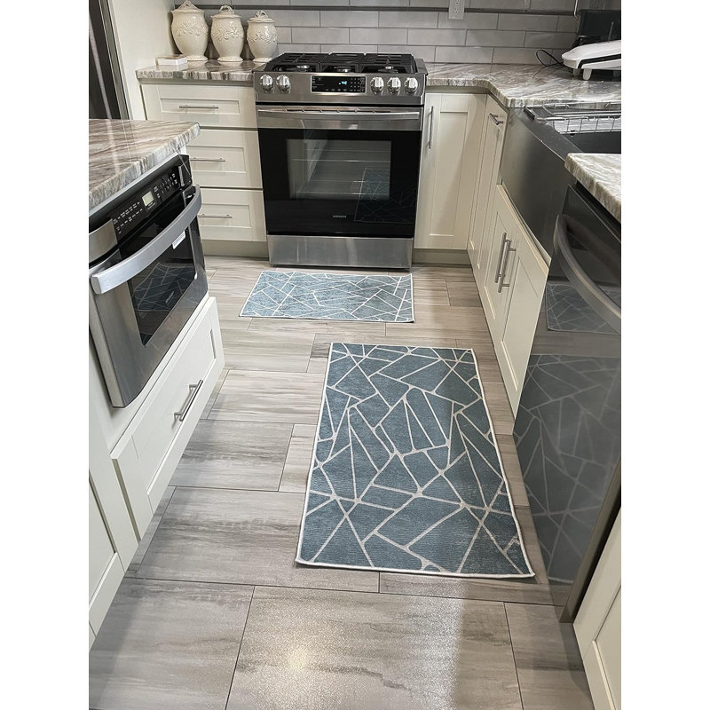 Tapis de cuisine polyvalent, Bleu sarcelle