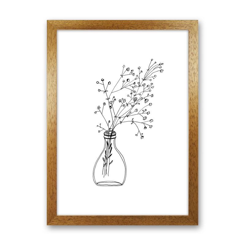 White Flowers by Carissa Tanton - Print, 88cm H x 64cm W x 3cm D, Oak Framed