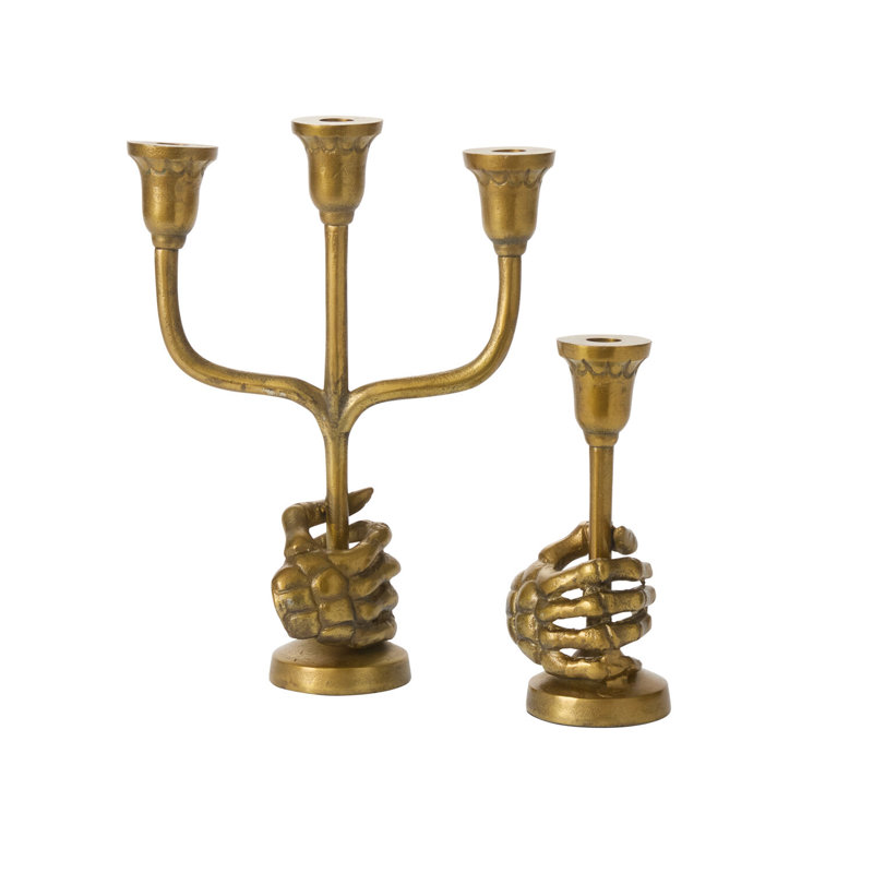 Skeleton Candleholder, 4.25"x 0.5"x 9.25"