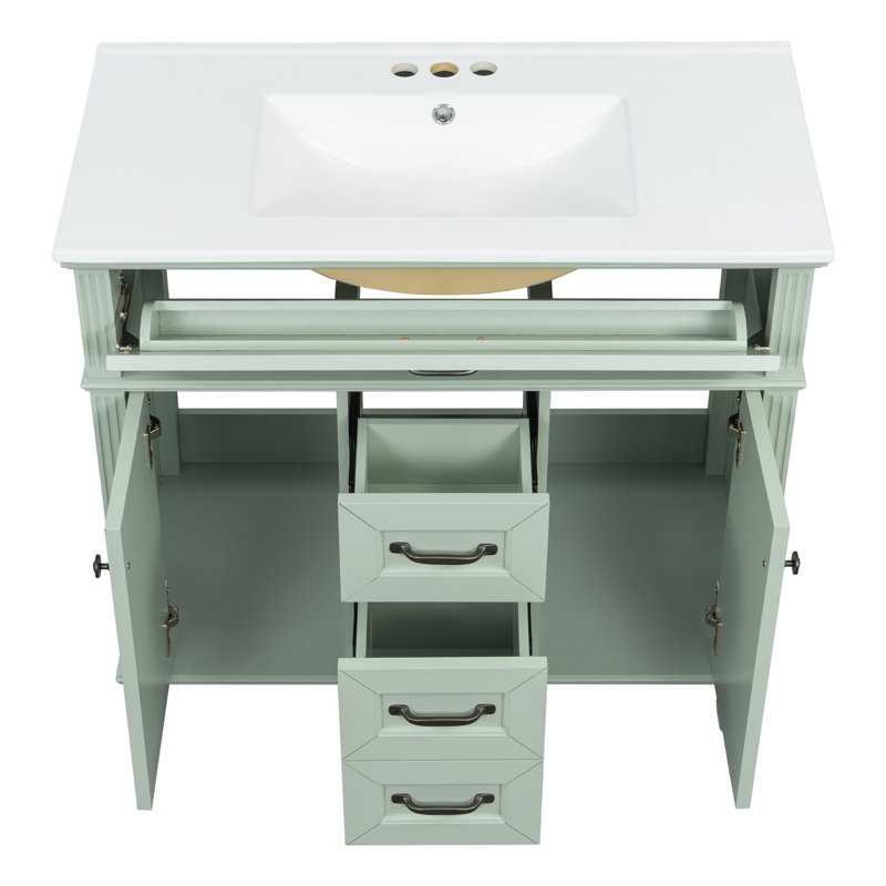 Meuble-lavabo 36 po avec lavabo, Vert