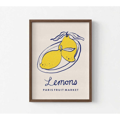 Citrons du marché aux fruits de Paris - Illustration rétro de citron | Art de fruits rustiques