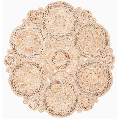 Natural Fiber Hand Woven Jute Solid Color Rug