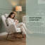 Chaise berçante en tissu pelucheux doux de 35,5 pouces, conception à oreilles confortable avec base en bois massif sécuritaire-257591702