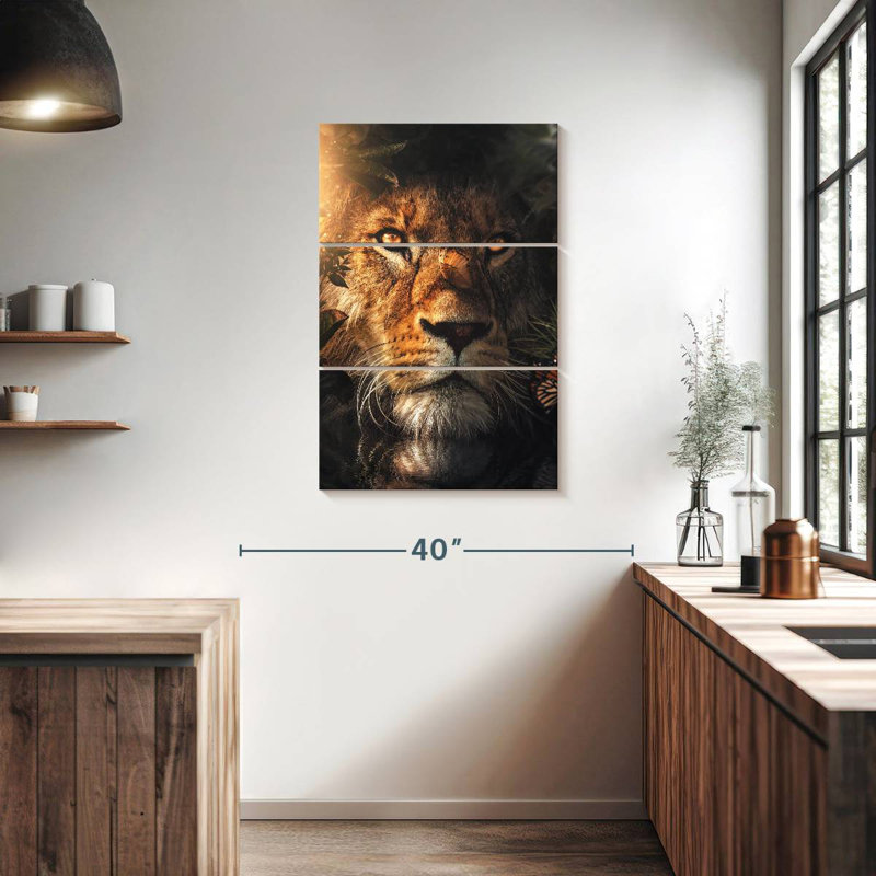 Brampt Lion Hiding, 38" H x 24" W