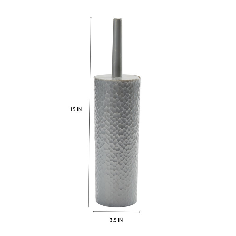 Bath Bliss Hammered Texture Toilet Brush, Silver
