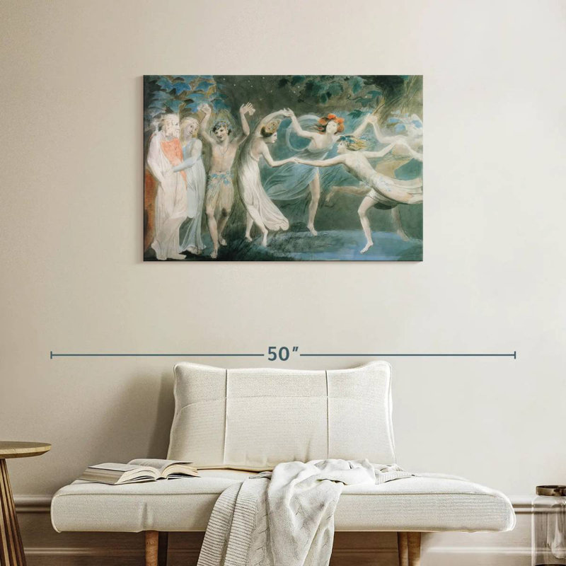 Leisha Oberon Titania et rondelle avec des fées, H 24 po x l 36 po
