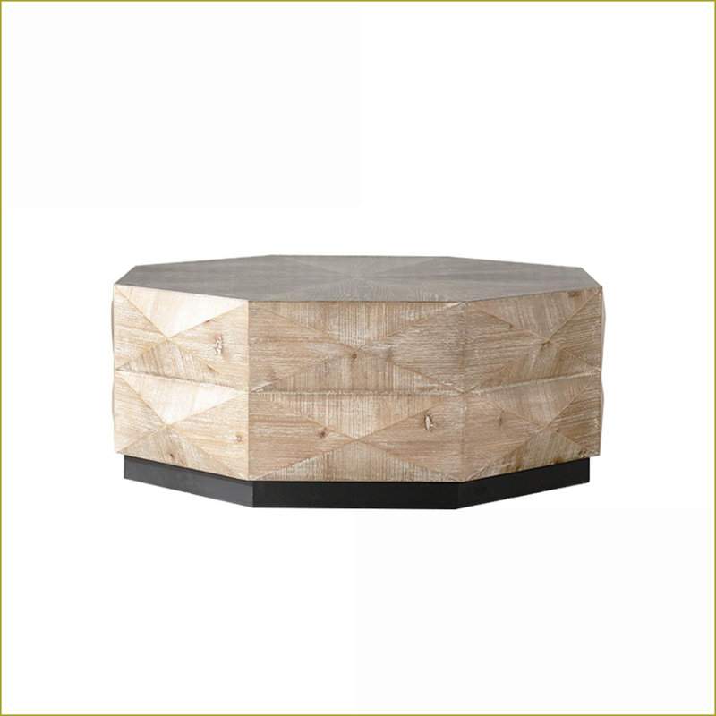Table basse 38 po Hexagonal Retro Wood