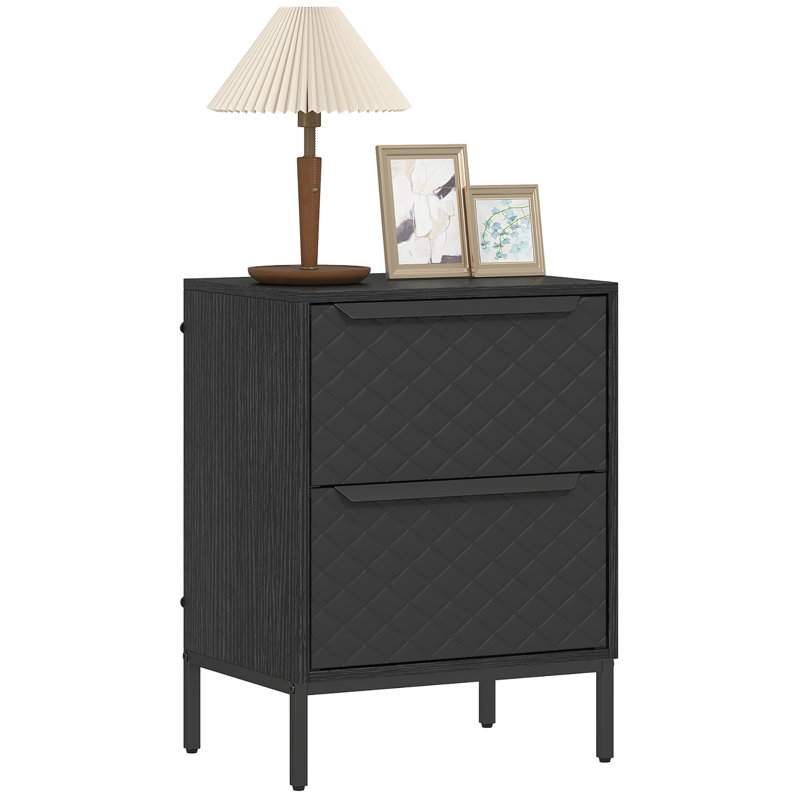 40cm W Bedside Table, Black