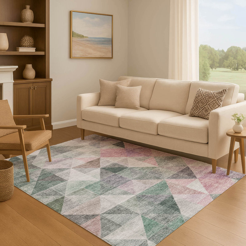 Premium Machine Washable Ariel Geometric Rug, Rectangle 10' x 14'