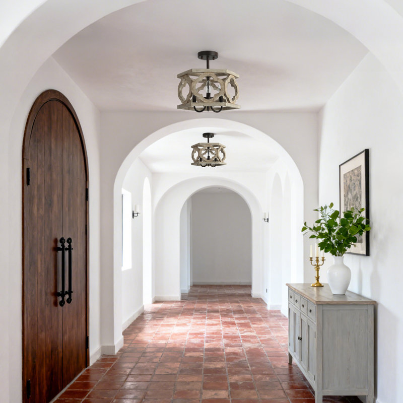 Luther Wood Semi Flush Mount