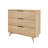 3 Drawer 37" W Solid Wood Dresser with Metal Pulls-1281565617