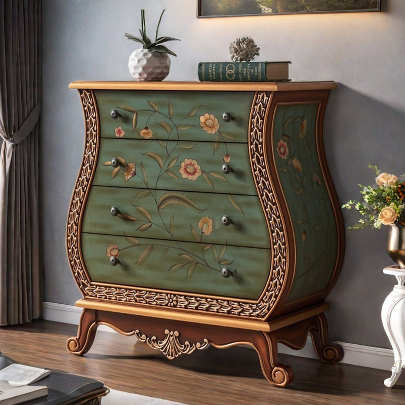 Commode décorative vintage en forme de vase peinte à la main