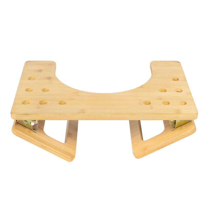 Escabeau de toilette en bambou pliable fabriqué à la main 7 po Koji, Natural