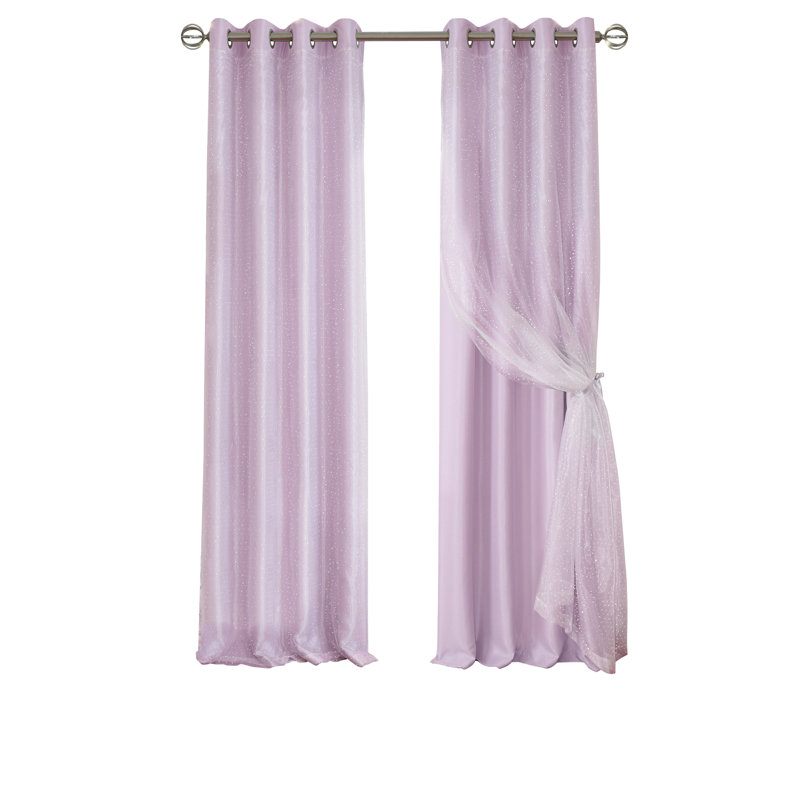 Merri Room Darkening Single Curtain Panel, Lavender, 84" x 52"