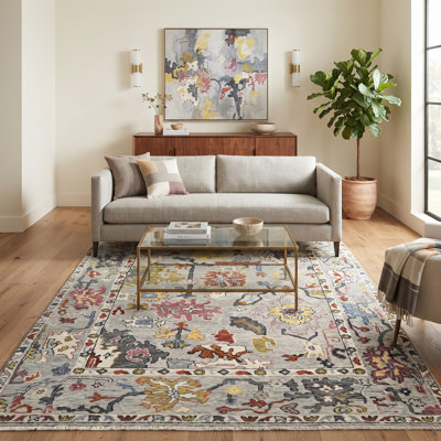 Torina Botanical Persian Hand-Knotted New Zealand Wool Area Rug