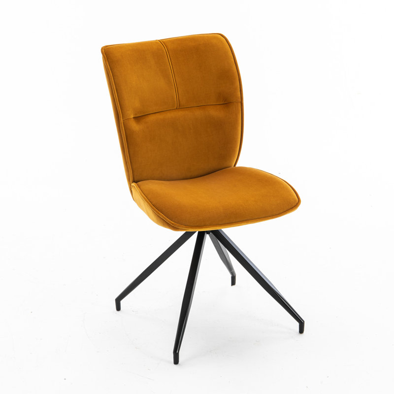 Fairgrove 49cm H Velvet Upholstered Side Chair, Mustard, 6