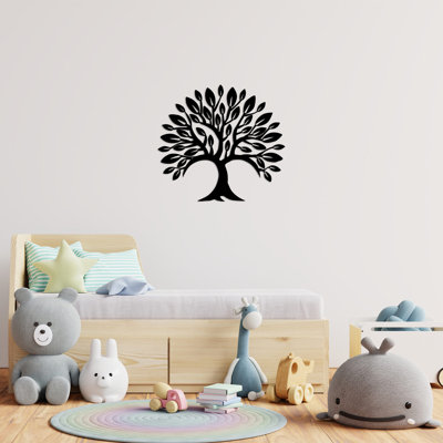 Accessoire mural élégant en métal, noir, 27,6 po x 22,4 po | 100% métal, épaisseur: 0,06 pouce | Conception murale facile et légère (1,0 lb) | Parfait pour la décoration intérieure et les intérieurs modernes