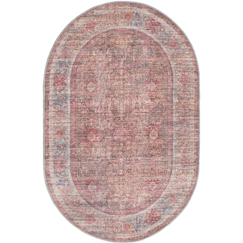 Engen Washable Oriental Indoor Rug, Oval 4'1" x 6'1"