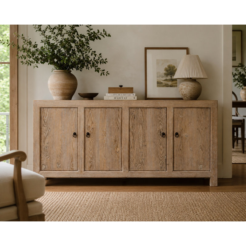 Capri 86.6'' W Solid Wood Sideboard