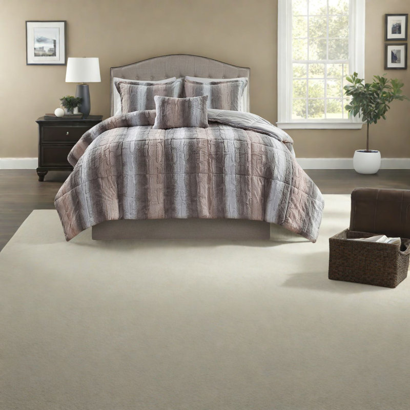 Ensemble de literie luxueuse en fausse fourrure, très grand polyester, confortable et moderne