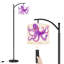 Lampe sur pied à arc avec abat-jour réglable Octopus de couleur rose, blanc, drôle de pieuvre, lampe sur pied à aquarelle pour animaux