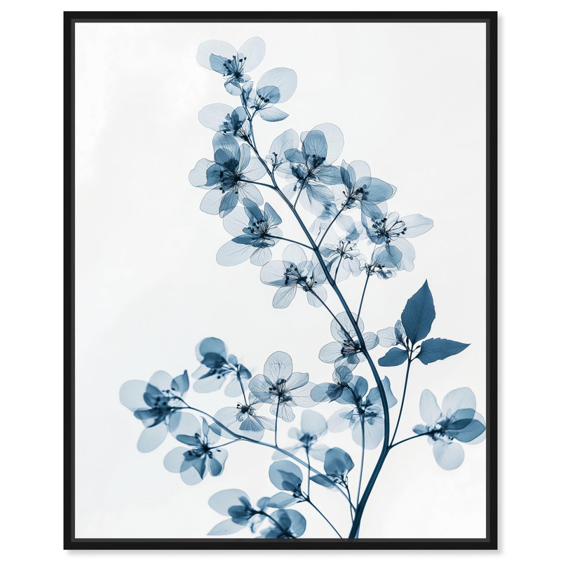 «Lucent Bloom II» par Minimalist Florals par Art Remedy, H 31 po x l 25 po, Structure noire