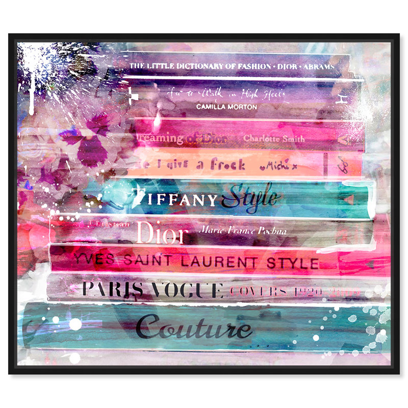 Livres Fashion Splash - peinture, H 24 po x l 30 po, Cadre noir