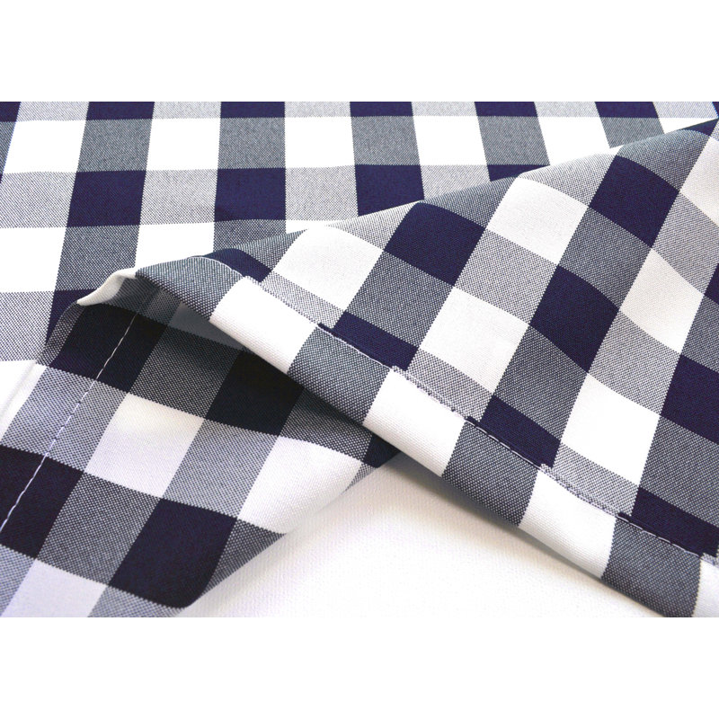 Cantonnière sur mesure 56 po Rashara, Bleu marine/blanc, L 56 po x L 16 po