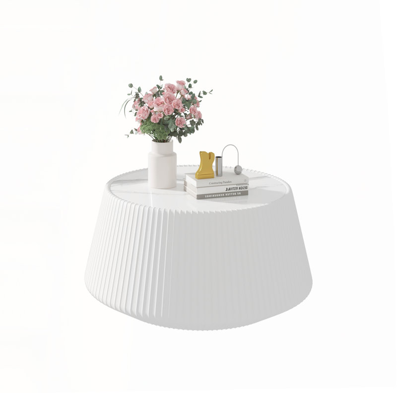 Table basse moderne en cuir fritté clair en forme de tasse en cuir pour meuble de salon (chaque plateau possède un motif gris unique)