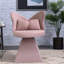 Chaises d'appoint pivotantes Modern 360, dossier papillon en chenille rose pour meuble-lavabo