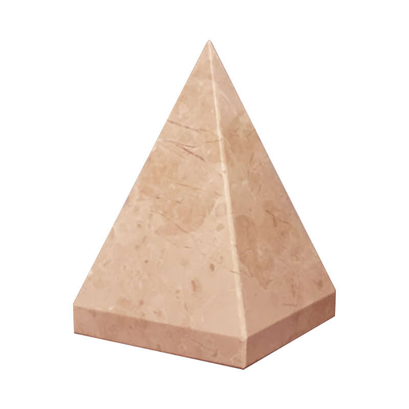 Sculpture pyramide en marbre poli, Naturel