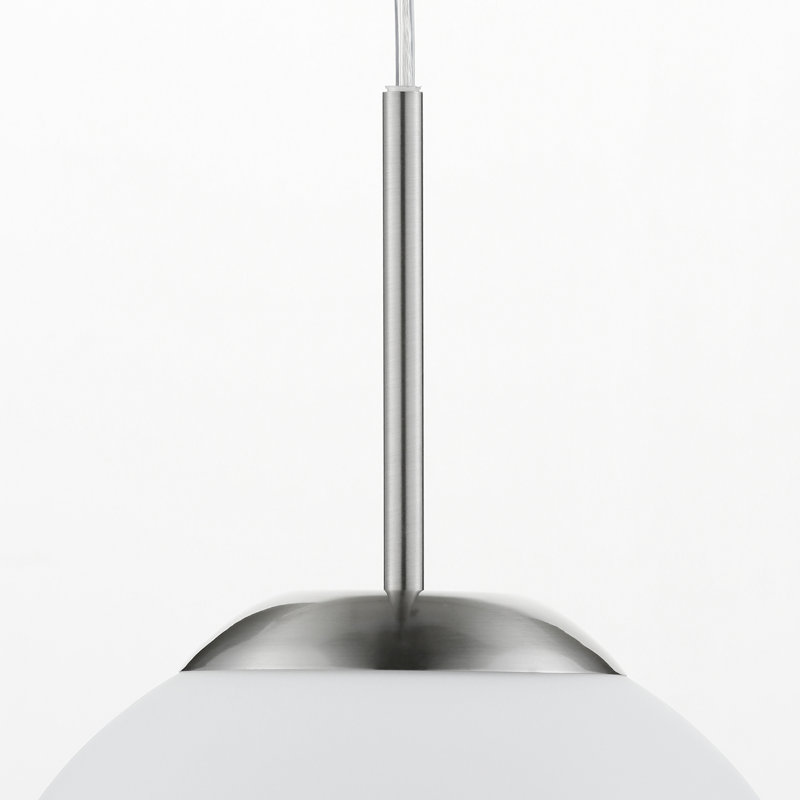 Nixa 1 - Light Matt Brushed Nickel Sphere Pendant, 32.5cm H x 30cm x 30cm D