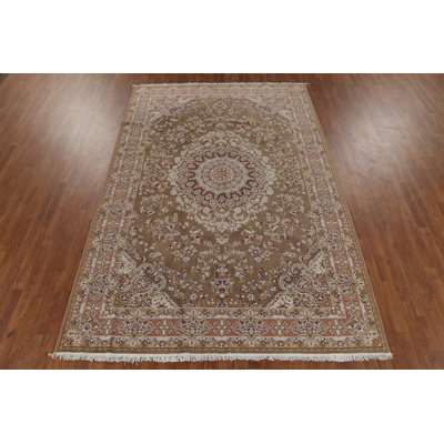 Brown Traditional Turkish Living Room Area Rug 7x10