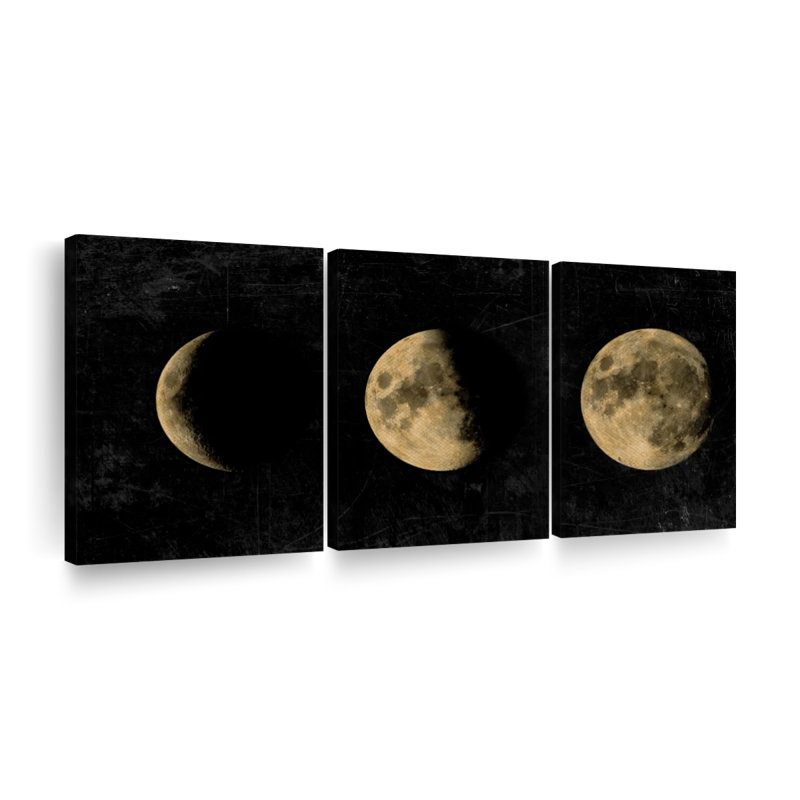 Large Moon Phases, reproduction d'art sur toile, H 30 po x l 62 po