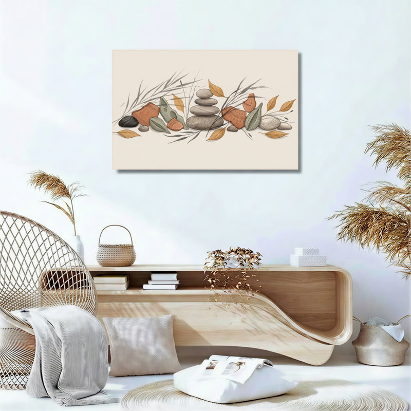 Feuilles de pierre, reproduction d'art sur toile, ensemble de 1, Wrapped Canvas, H 32 po x l 48 po