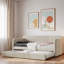 Upholstered Daybed With Trundle And Wood Slat-2112372500
