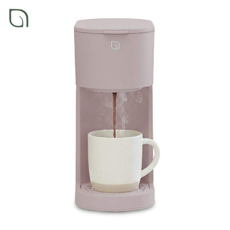 WILLOW Compact Single Serve Coffee Maker - Compatible with K-Cup Pods Ground Coffee - PINK, Pink