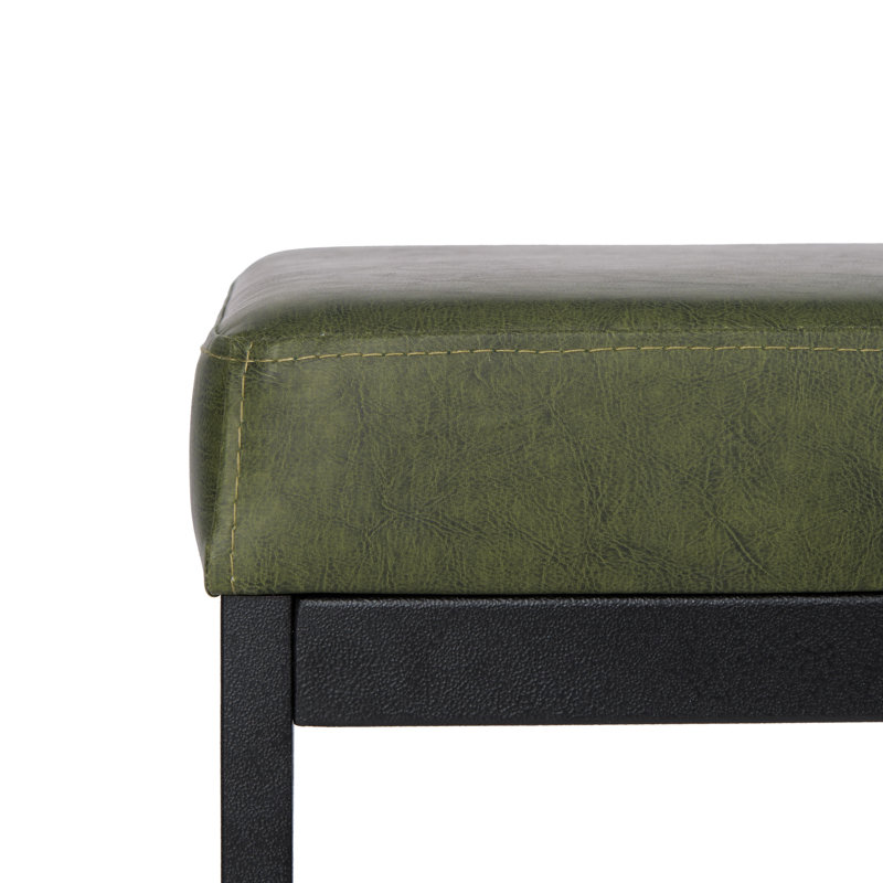 Banc en similicuir Alcott, Vert foncé