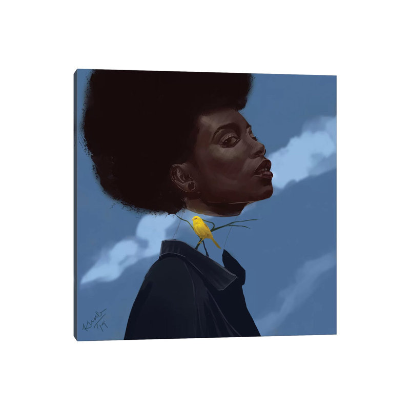 « Canary » par Adekunle Adeleke-reproduction d’art, Pas de tapis, H 37 po x l 37 po x P 1,5 po, Toile tendue