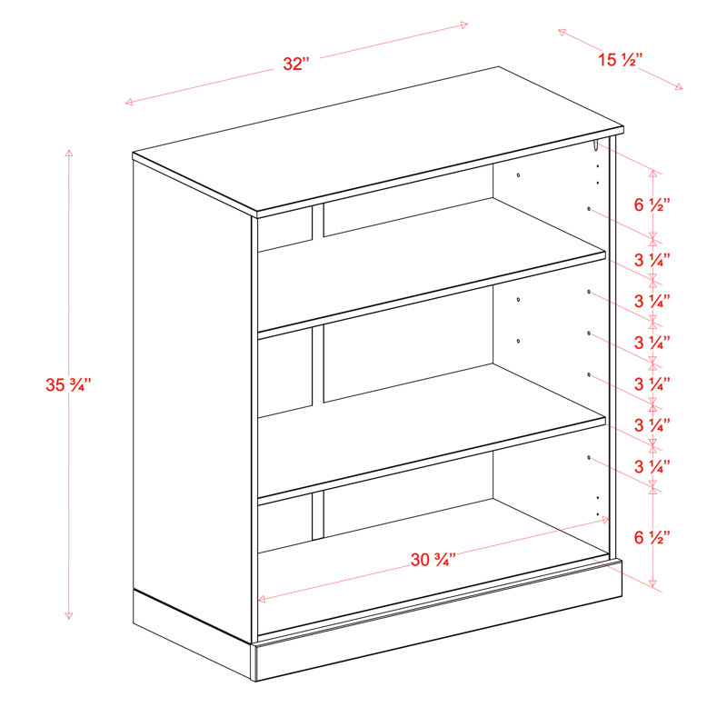 Solid Wood 3-Shelf Bookcase - Adjustable & Eco-Friendly